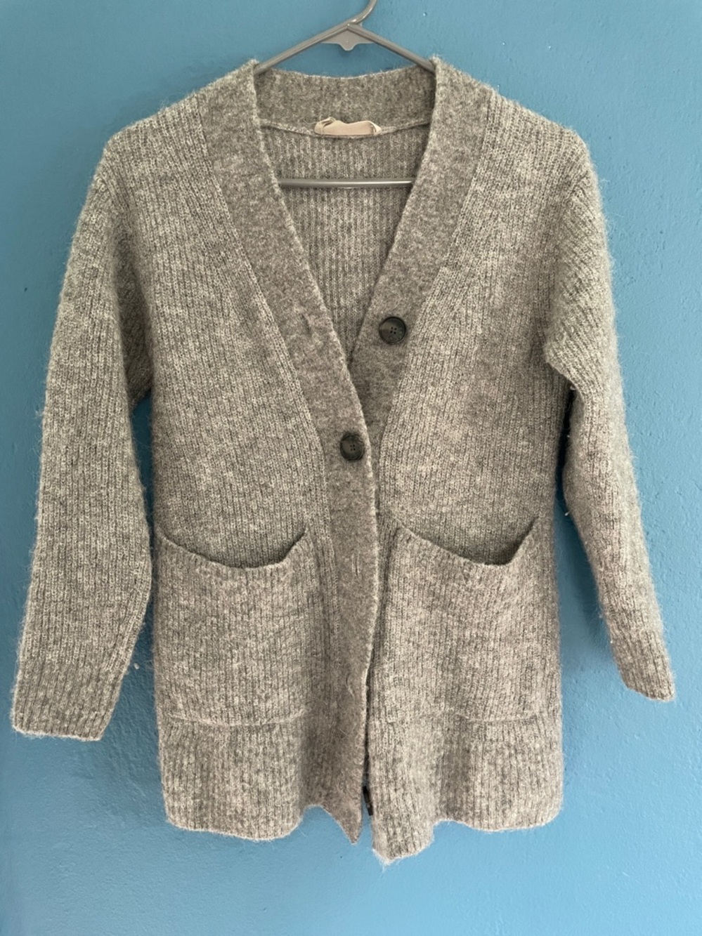 Everlane Gray Heather Knit cardigan Sweater. Alpaca - XS